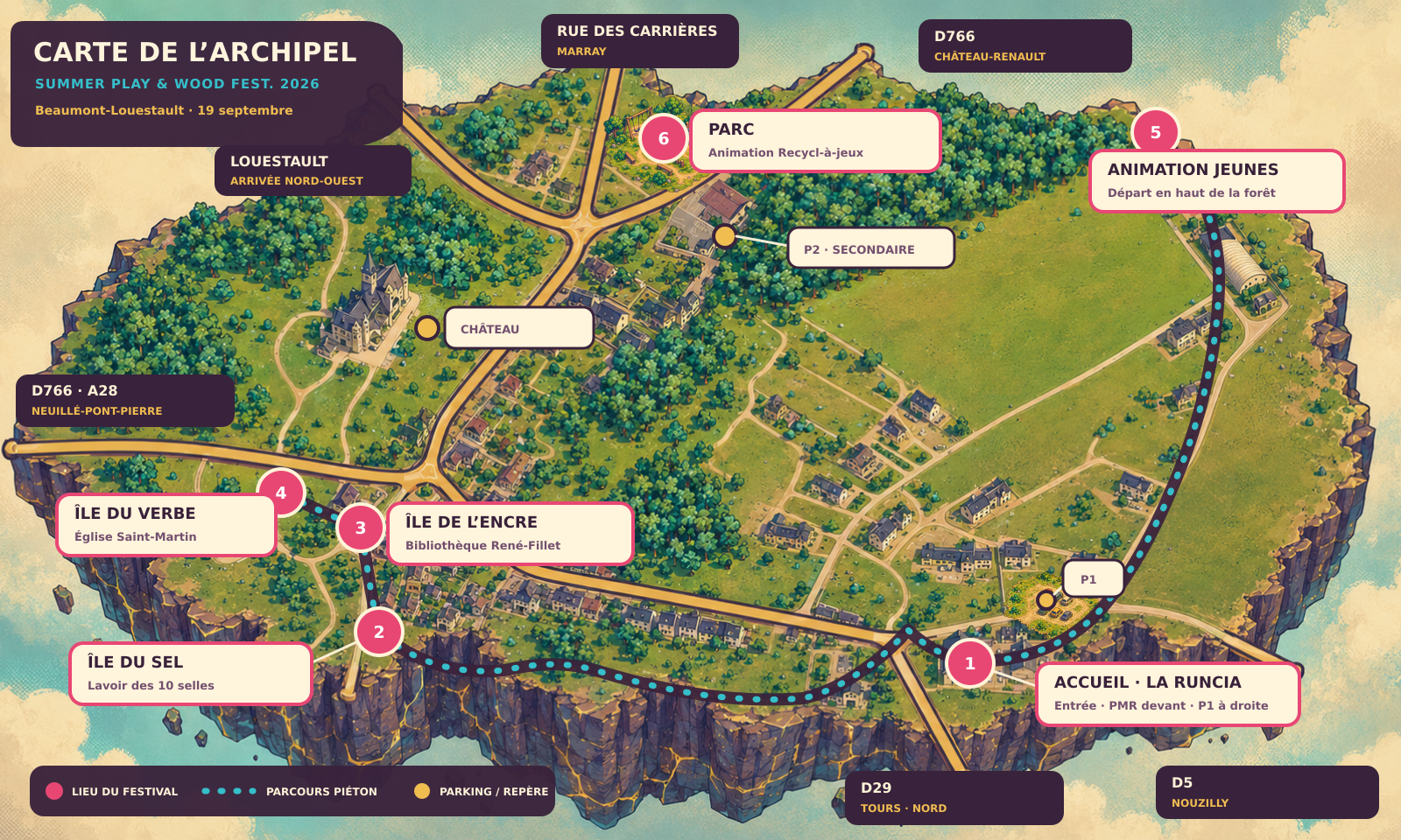 Carte des espaces du festival